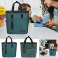 thumbnail image 1 of Bolsa de almuerzo aislada para mujer | Nevera de mano compacta y reutilizable | Nylon ligero con forro de aluminio | Diseño moderno | Cubo de almuerzo para oficina, picnic, bocadillos | 9,06 x 5,5, 1 of 6