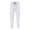 thumbnail image 2 of KaLI_store Pants for Men Mens Cargo Pants Casual Classic Loose Fit Work Wear Trousers White,L, 2 of 5