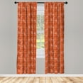 thumbnail image 3 of Ambesonne Floral Curtains, Scottish Tartan and Flower, Pair of 28"x63", Burnt Orange Blush Rust, 3 of 5