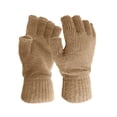 thumbnail image 2 of Wool Half Finger Gloves Knitted Solid Color Warm Gloves For Men And Women, 2 of 3
