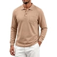 thumbnail image 5 of Rvasteizo Mens Collared Shirts Solid Casual Long Sleeve Collared Button Up Pocket Top for Fall Winter Daily XL, 5 of 5