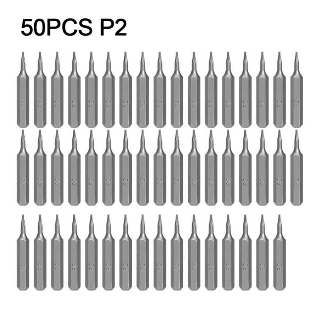 Ensemble de 50 Embouts de Tournevis en Acier de Précision P2 P5 P6 pour Industrie Électronique P2