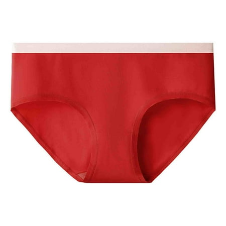 Bigersell Plus Size Panties for Women Clearance Training Underwear High Cut Panty Style P-1005 Cotton Boyshort Panties Ladies Thongs Briefs Mid Waist Women s Briefs Red M