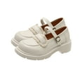 thumbnail image 2 of EGNMCR Bottes d'Hiver pour Femmes, Bottes d'Hiver pour Femmes Style Japonais Mignonnes Chaussures en Cuir à Bout Rond avec Jupe pour Femmes Nouvelles Chaussures Simples d'Été Bottes pour Femmes, 2 of 7