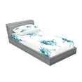 thumbnail image 2 of Ambesonne Modern Fitted Sheet & Pillow Sham Set, Crystal Like Diamonds, Twin, Teal Turquoise White, 2 of 2