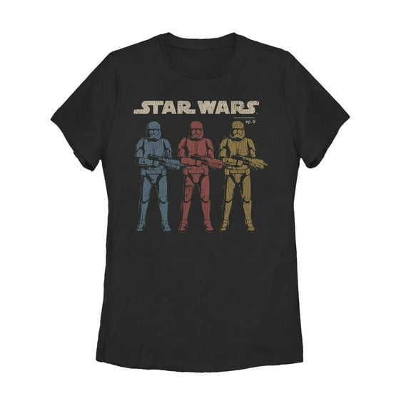 Women's Star Wars: The Rise of Skywalker Stormtrooper Trio Graphic Tee Black Small