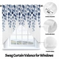 thumbnail image 3 of Abstract Swag Curtain Valance for Windows, Country Blue Eucalyptus Leaf Flora Plant Window Treatments Short Swag Topper for Kitchen Windows Bathroom Bedroom, 36"x63", 3 of 8