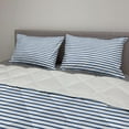 thumbnail image 2 of Harbour Stripe Comforter & Sham Bedding Set, Horizontal Nautical Stripes Pattern Hand Drawn Marine Sea Illustration, 3 pcs Duvet Set Microfiber Filling Quilt, 5 Sizes, Night Blue White, by Ambesonne, 2 of 4