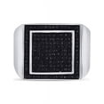 thumbnail image 2 of Sterling Silver Mens Round Black Color Enhanced Diamond Square Cluster Ring 3/8 Cttw, 2 of 4