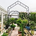 thumbnail image 5 of LiviNest Metal Garden Arch Plant Support: Rustic Black Outdoor Arbor - Wrought Iron Climbing Structure for Roses & Vines - Decorative Scrollwork Design Easy Assembly Yard & Garden Enhancement, 5 of 6
