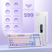 AULA S99-Key Tri-Mode Gaming Keyboard, Bluetooth/2.4GHz/USB-C, RGB Backlit, Numpad, Media Knob Mechanical Feel, Purple