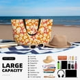 thumbnail image 5 of Wukai Orchids Flowers Print Zipper Bag,large Beach Tote Bag,Waterproof Sandproof Bag,Grocery and Picnic Tote Travel Bag, 5 of 5