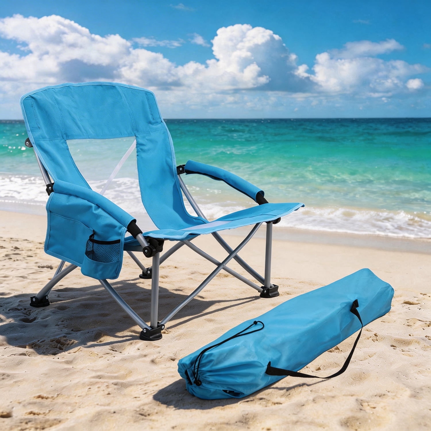 RUNACC Low Back Beach Chair, 2 Pack Foldable Portable Camping