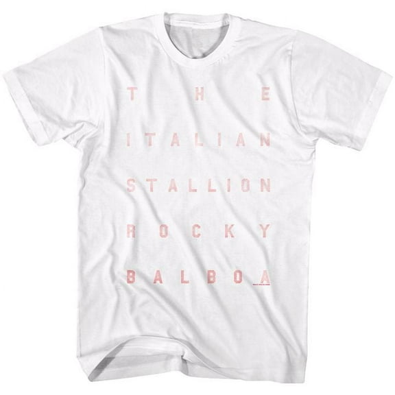 Rocky Words White Adult T-Shirt 4Xl