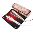 thumbnail image 3 of Hair Tool Organizer Bag with Heat Resistant Mat Removable Travel Storage Case for Hot Air Brushes Curling Irons Pink Flowers, 3 of 8