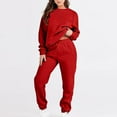 thumbnail image 2 of Two Piece Sets for Women Fall Plus Size Casual Color Oversized Sleeve Sets Casual Tops And Pants 2 Piece Outfits Sweatsuit, 2 of 7