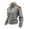thumbnail image 2 of Wiyuqeen Womens Sweatshirts Fall Winter Warm Pullover Sherpa Lined Zip Mock Neck Sweatshirts Long Sleeve Color Block Sweat Shirts Pockets, 2 of 8