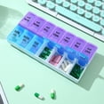 thumbnail image 5 of TNSAWRRYOE Double-Row 14-Compartment Braille-Labeled Weekly Pill Organizer with Independent Morning&Evening Compartments for Medication Storage, 5 of 7