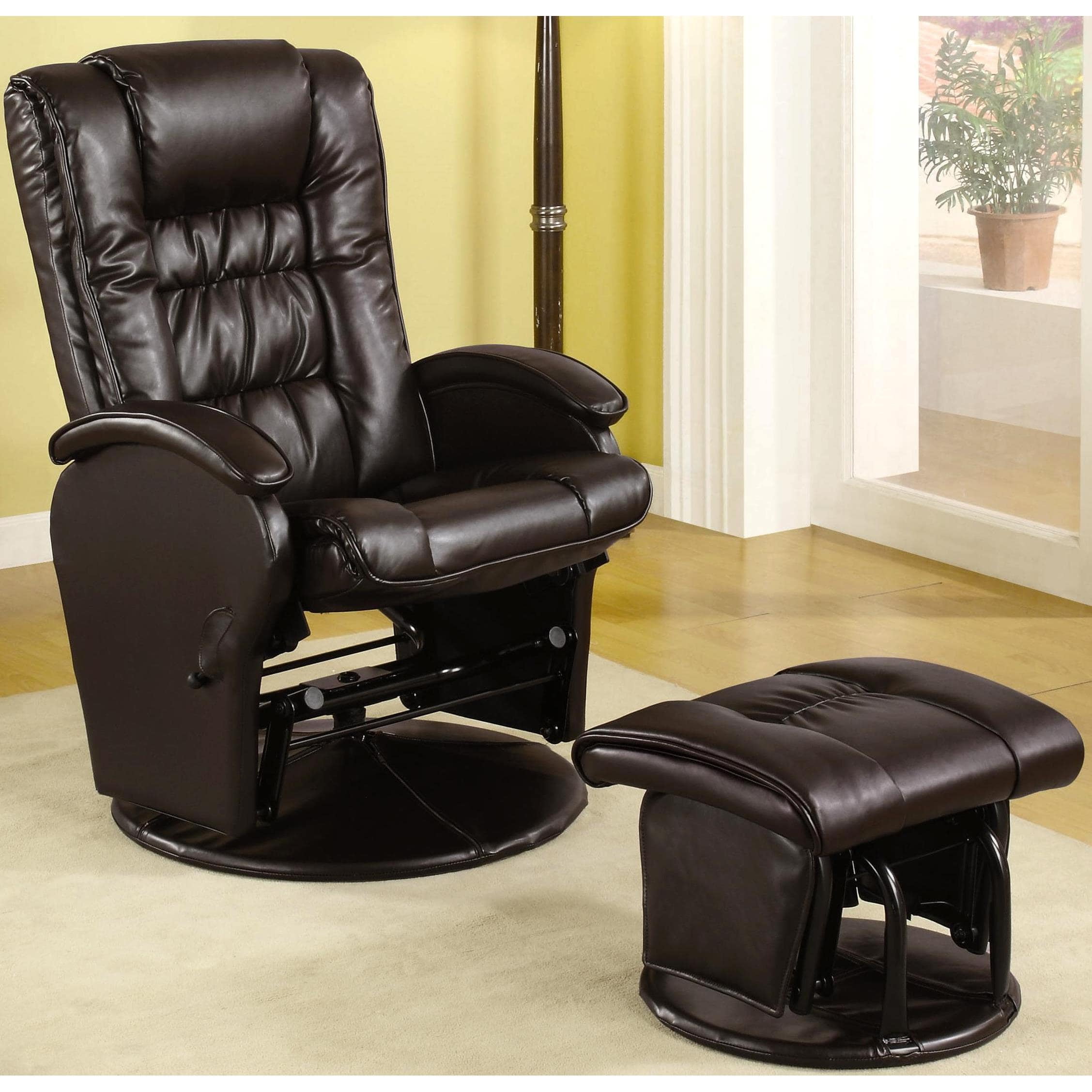 Achernar Swivel Glider Recliner Ottoman Set - Walmart.com - Walmart.com