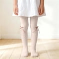 thumbnail image 5 of Bixock Toddler Girls Leggings Warm Knit Pantyhose Tights Footless Elastic Waist Ruffle Bow Solid Color Soft Stretch Dance Training Wear Size 2-3Years, 5 of 6