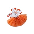 thumbnail image 2 of Inevnen 3pcs Newborn Baby Girls Princess Romper Outfit My 1st Halloween Tutu Skirt with Headwear, 2 of 7