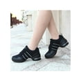 thumbnail image 5 of UKAP Girls Breathable Dancing Sneakers Modern Lightweight Lace Up Jazz Shoe Black Gray 3Y, 5 of 6
