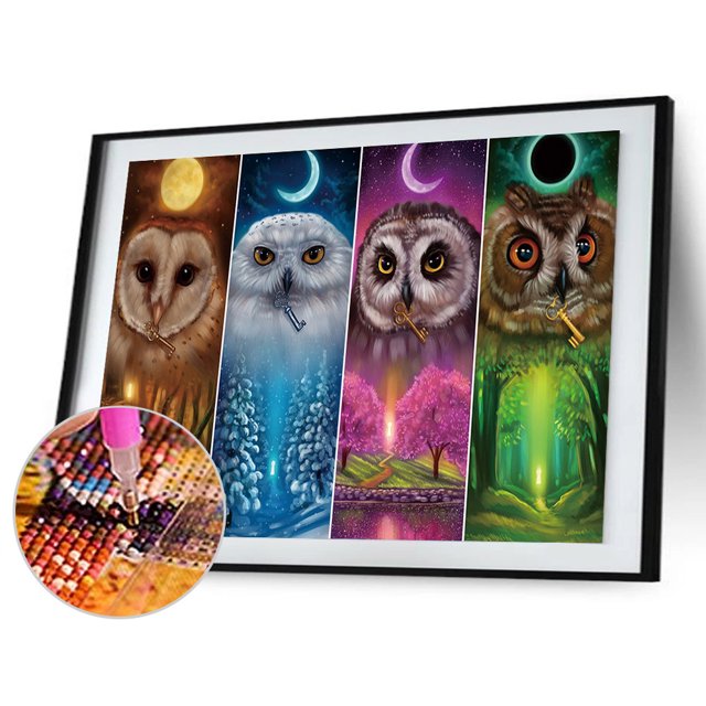 4 piezas 5D bricolaje completo taladro diamante pintura 4 estaciones águila punto de cruz Kit Likrtyny decoración de arte