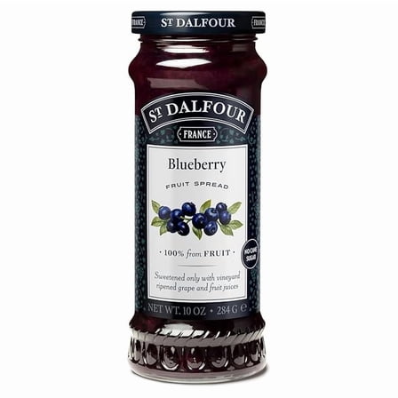 1x St. Dalfour Blueberry Fruit Spread - 10oz - 100% from Fruit, No Artificial Ingredients, Non-GMO, No Cane Sugars, All Natural, Made in France