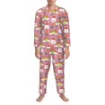 thumbnail image 3 of Fuzoiu Cartoon Chicken Print Men's Long-Sleeved Pajama,Lounge Button Down Nightwear,Mens Notch Collar Pajama Set -Large, 3 of 7