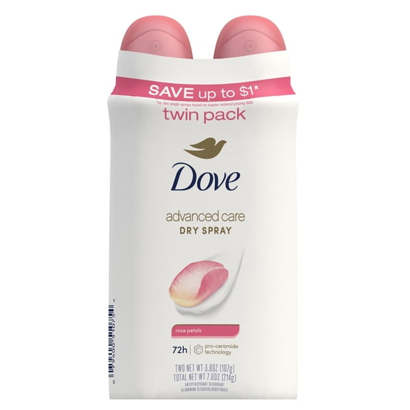 Dove Advanced Care Antiperspirant Deodorant Rose Petals 3.8 oz 2 count