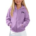 thumbnail image 5 of NAISIBABY Girls Hooded Sweatshirt – Fleece-Lined Long Sleeve Casual Zip-Up Jacket Purple Size 9, 5 of 8