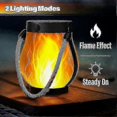 thumbnail image 3 of Flickering Flame Solar Lanterns with Dual USB Charging for Outdoor Waterproof Garden Hanging Lights, 3 of 5