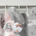 thumbnail image 6 of Extra Long Pink Grey Flower Shower Curtain 72 x 84 Inch, Waterproof Fabric Watercolor Botanical Floral Bathroom Shower Curtain with Hooks, 6 of 6