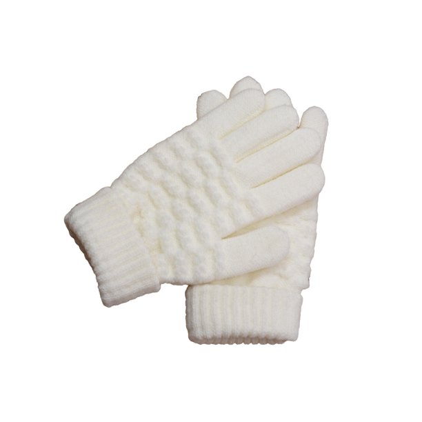 Guardurnaity Guantes de invierno para mujer, cubiertas para manos, calentadores de manos, estilo Simple, antideslizante, tejido, guante para niñas, accesorio guantes y mitones Blanco para niños Guardurnaity AP011251-13B