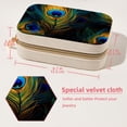 thumbnail image 5 of Peacock Feathers Velvet Portable Jewelry Organizer Stand with Removable Compartment - Gift, Jewelry Display & Organizer Box, 5 of 7