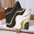 thumbnail image 5 of Black White Gold Marble Pattern Hooded Bath Towel，60"x35" for Ages 3 To 12 Kids, Quick Dry Lightweight Soft Microfiber Hood Beach Towel Cover Up for Kids, 5 of 7
