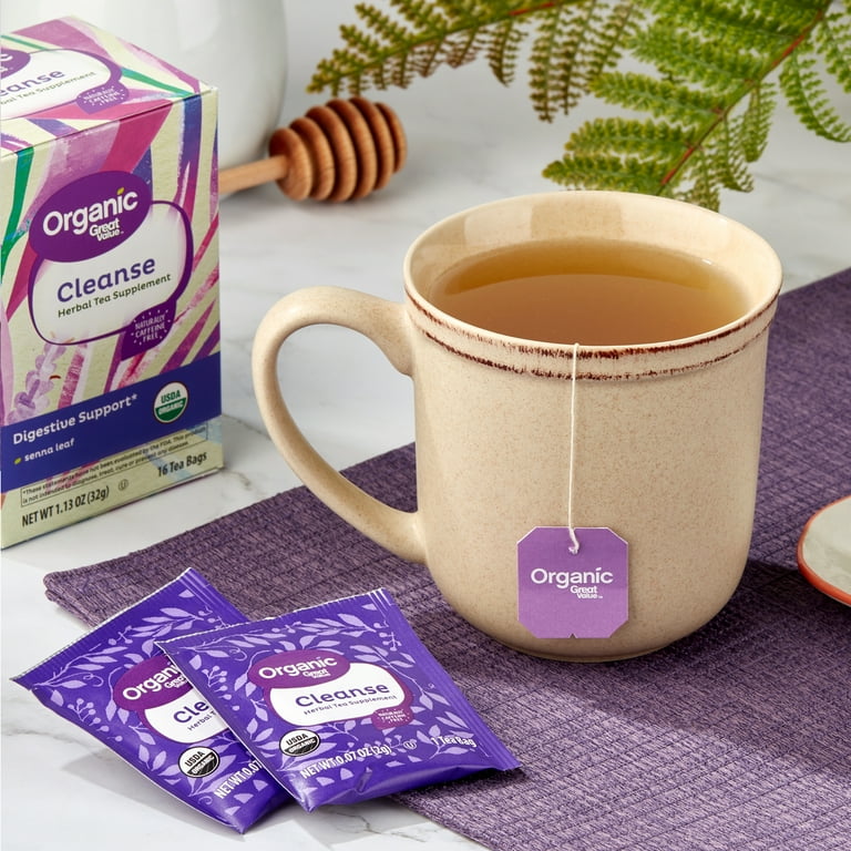 Great Value Organic Cleanse Tea Bags 16 Ct Herbal Digestive