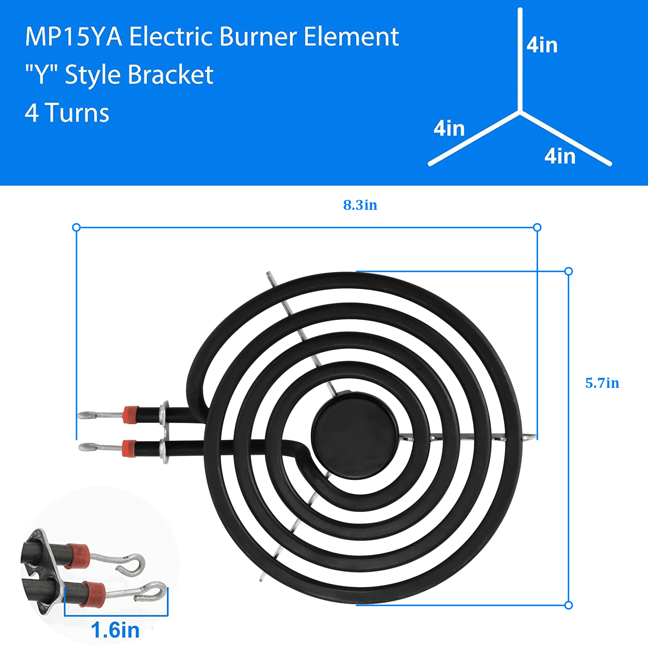 Beaquicy MP22YA Electric Range Burner Element Set(2 pcs MP15YA 6" & 2 pcs MP21YA 8")for Whirlpool Maytag Ranges/Stoves
