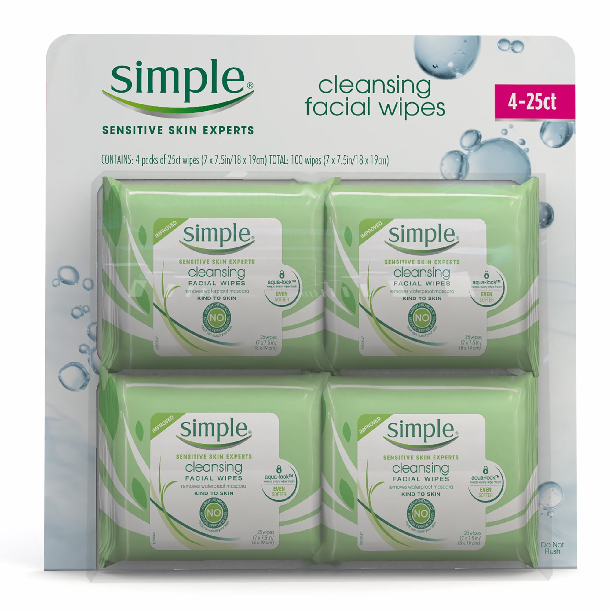 Product Of Simple Cleansing Facial Wipes 4 Pk 25 Ct Facial Wipes
