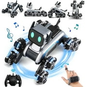 Dammyty RC Robot Dog for Kids, Intelligent Robot Toys with Light & Music, 8WD Stunt RC Dog Robot Toy for Boys Girls