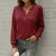 thumbnail image 2 of Tops Para Mujer Blusa Casual Elegante Camisas de Manga Larga Camisa de Botón Sólido Con Cuello en V de Moda Odeerbi  ODB166871, 2 of 6