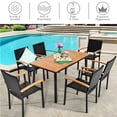thumbnail image 3 of Gymax 7PCS Rattan Outdoor Dining Set Patio Furniture Set w/ Wooden Tabletop, 3 of 10