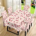 thumbnail image 3 of TSOVTHRID Cherry Bowknot Star Print Fitted Tablecloth with Chair Covers Set, Washable Dining Room Chair Covers Set of 5 with Table Cover for Home Hotel Restaurant, 3 of 7