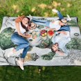 thumbnail image 6 of Snowman Dressed Green Extra Large Picnic Beach Blanket Waterproof Sand Proof Portable Outdoor Mat 80x118, 6 of 9
