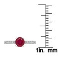 thumbnail image 3 of 10k White Gold Genuine Round Ruby and Diamond Ring, 3 of 5
