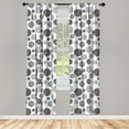 thumbnail image 3 of Ambesonne Abstract Curtains, Circular Doodles Dots, Pair of 28"x63", Black White, 3 of 5