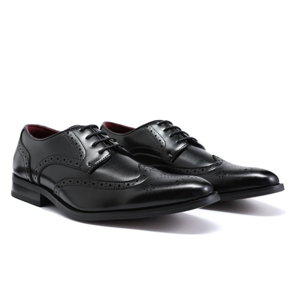 AZoiNM Men's Brogue Chelsea Boots Business Formal Shoes Square Toe Slip On