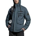 thumbnail image 3 of LEDUNTINO Men's Casual Jackets Lightweight Water-Resistant Jackets Softshell Hooded Jacket Spring/Fall Outdoor Wear, 3 of 7