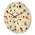 thumbnail image 3 of Designart 'Trendy Gold and Black Triangular Pattern I' Mid-Century Modern Wood Wall Clock, 3 of 5