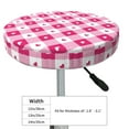 thumbnail image 4 of KLL Plaid Heart Round Bar Chair Cushion Cover 14 inch ,Bar Stool Protector with Elastic, Soft Washable, 4 of 6